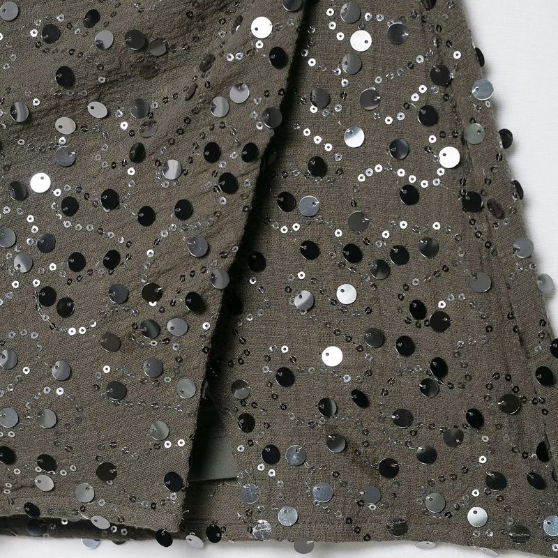 Kaslead New Women Clothes Western Style Fashion Simple Beads Decoration Double Placket Mini Skirt 7969226