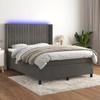 VidaXL Slat Bed Base with Mattress and LEDs, Upholstered Bed, Double Bed, Adult Bedroom Interior Bed, 3139680