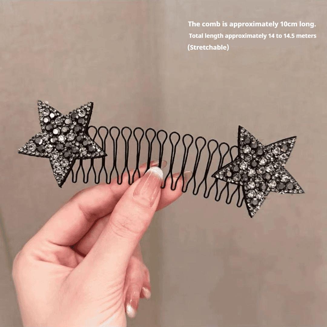 

Звездный гребень для укладки волос, невидимый гребень для волос для девочек и детей, для фиксации волос, заколка, головной убор, универсальные аксессуары для волос чёрный