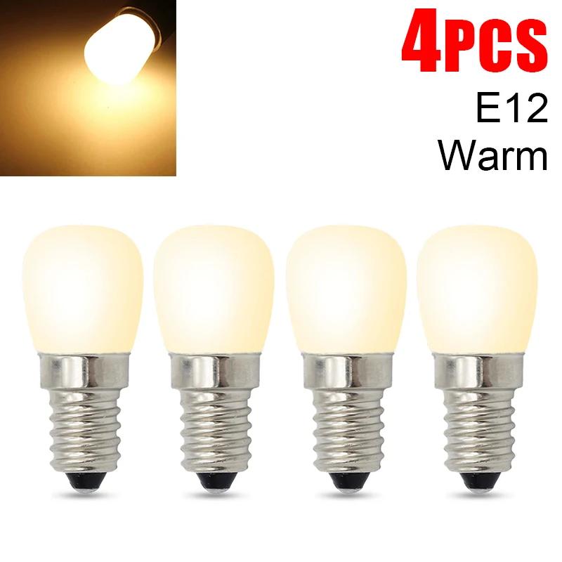 2/4 stücke LED Glühbirne E12 E14 220V Kühlschrank Glühbirnen Kühlschrank Display Lampe Nacht Lichter Hohe Helligkeit Wohnkultur kronleuchter