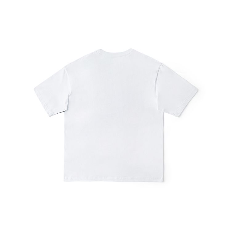 Bequemes T-Shirt mit Bürstenmuster, kurzärmelig, Herren-Oberteile, Weiß, LMT006917203401K14000