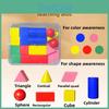 Wooden Geometric Shapes Set For Kids Educational Math Toys For Early Learning