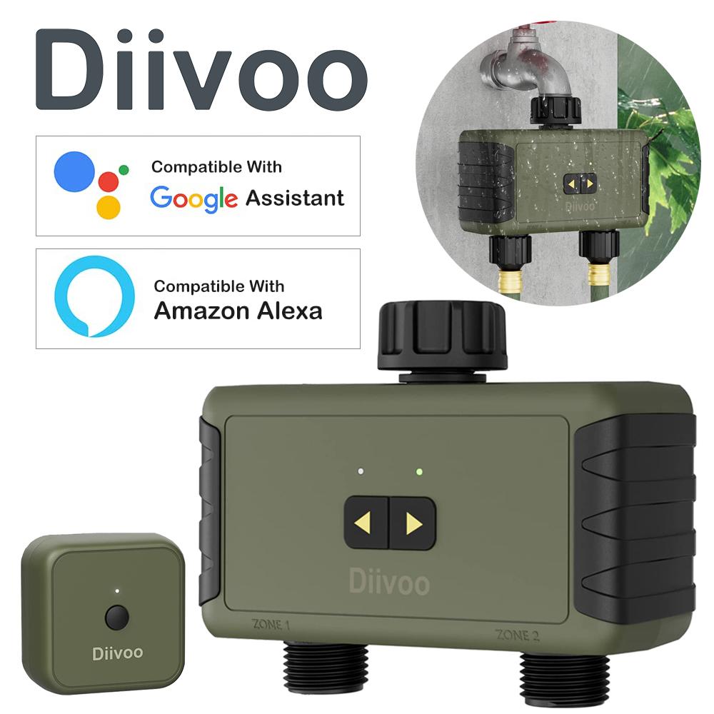 

Diivoo 1/2 зоны Таймер полива сада Wi-Fi Автоматический контроллер капельного полива Водяной клапан Система автоматического полива сада