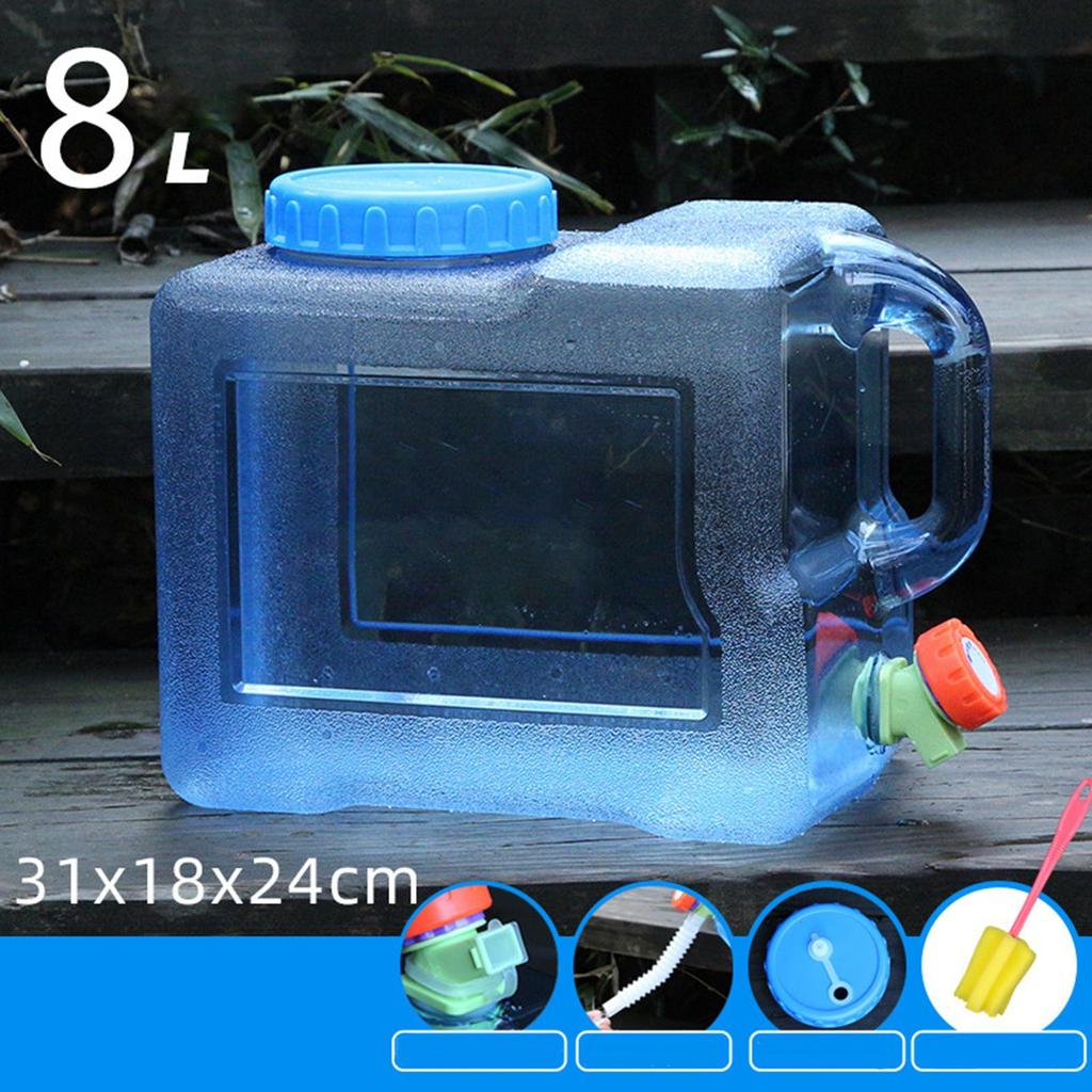 Portable Water Container Water Bottle Carrier with Faucet, 8L Water Storage Jug