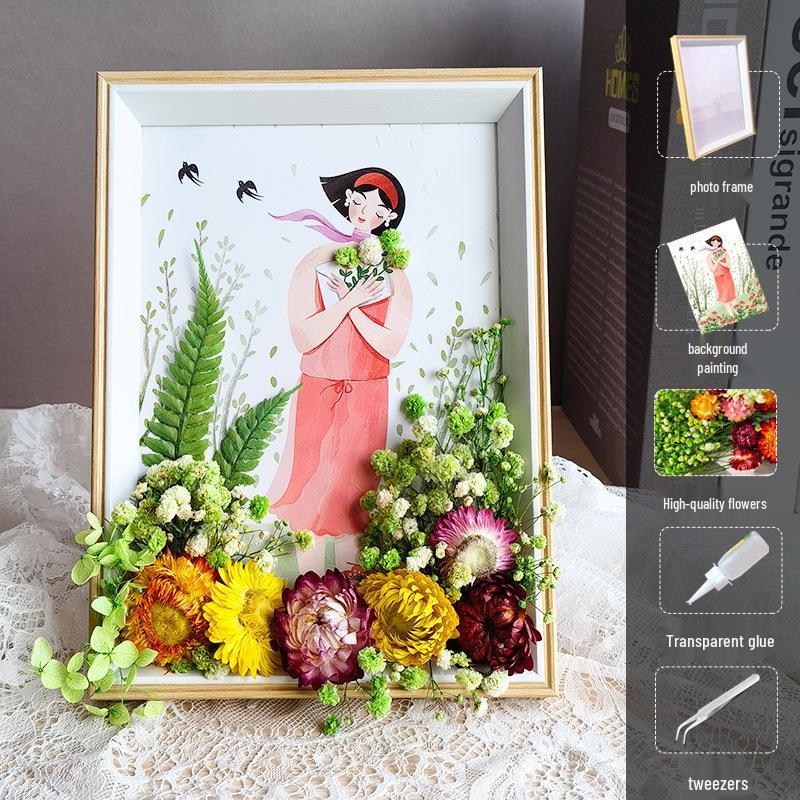 DIY Handmade 3D Preserved Flower Photo Frame Craft Kit