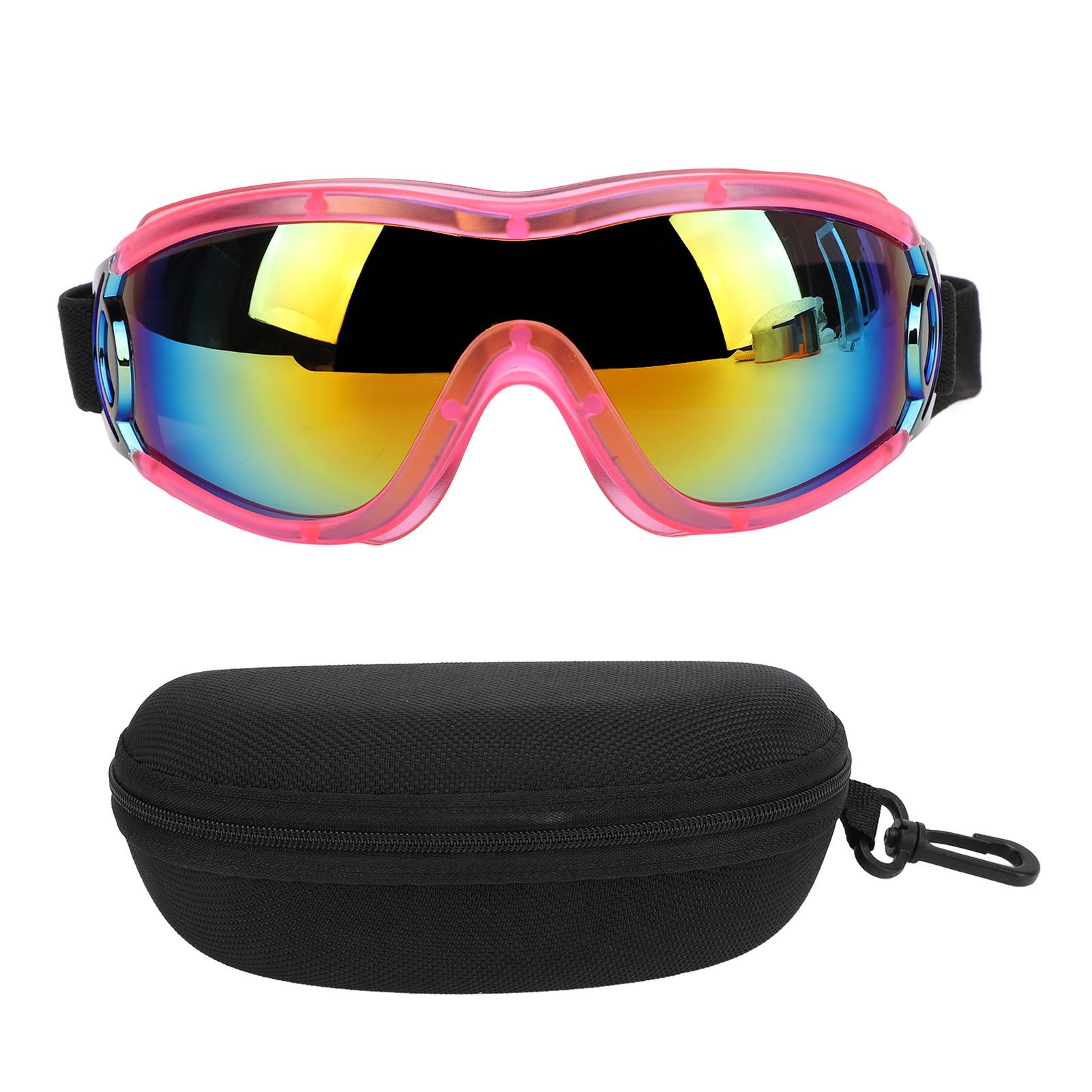 

Солнцезащитные очки для собак с защитой от ультрафиолета, регулируемые ветрозащитные очки для собак средних и больших пород Pink Frame with Red Lens