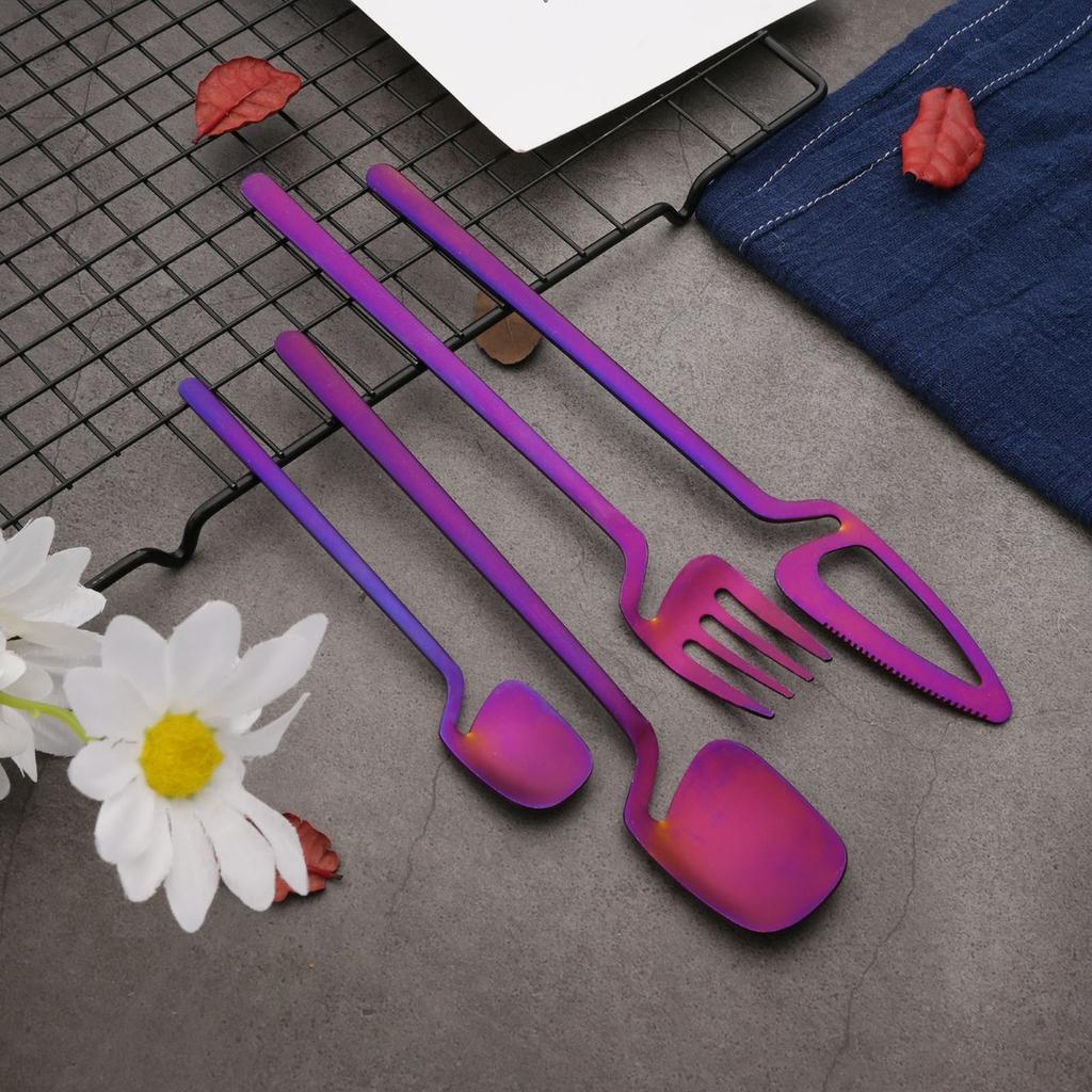 Silverware Set Satin Finish 24-Piece Stainless Steel Flatware Set Kitchen Utensil Set Service for 6 Dishwasher Safe