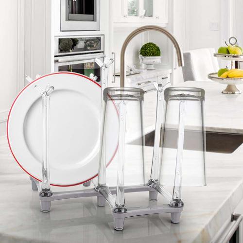 Urhomy Cup Holder, Cup Stand, Foldable, Retractable Cup Drying Rack, Bottle Drying Rack, Cup Drainer, Glass Stand for Drinking Glasses and Sports Bott