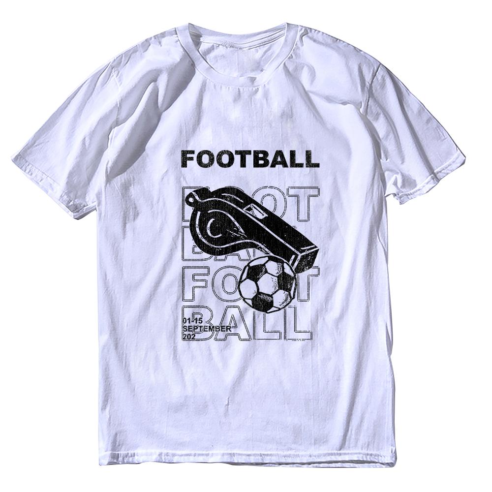 

Coolmind YC003 Superior Exclusive football whistle printed Cotton Unisex T-shirt Big size t shirt Crewneck Loose men tshirt tee S
