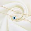 18K Gold Plated Retro Stainless Steel Women's Double Layer Devil's Eye Titanium Bracelet