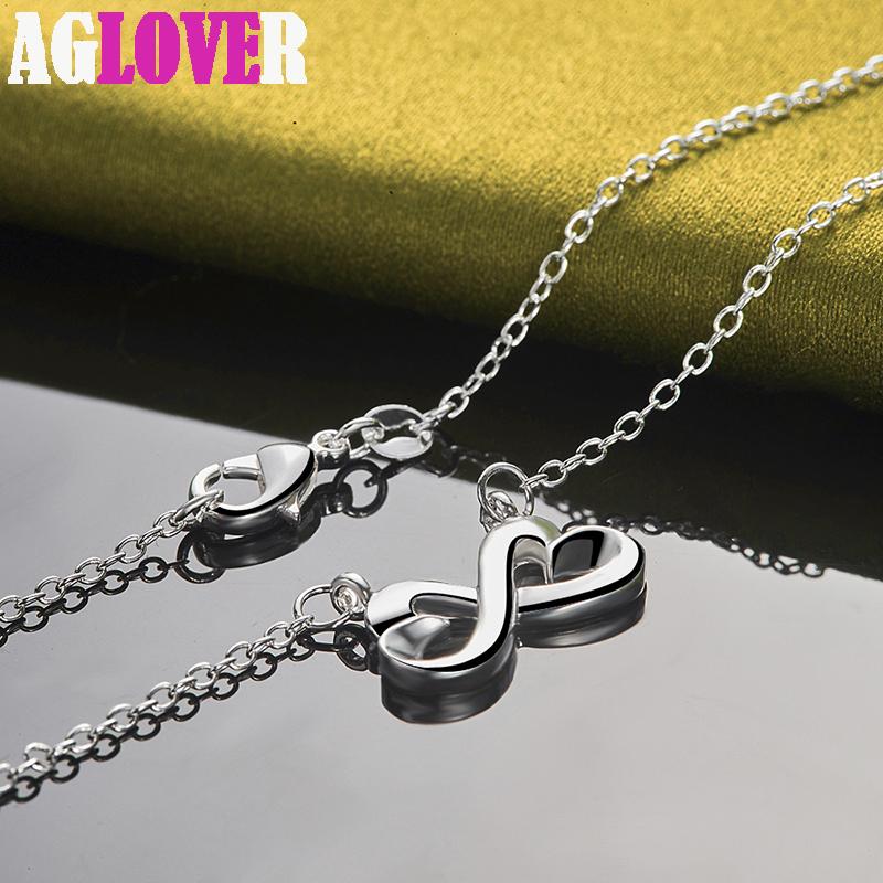 Bijuterii colier cu pandantiv cu inimă dublă din argint 925