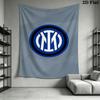 Inter Milan Logo Wallpaper Threepiece Set 1 Duvet Cover 2 Pillowcase Without Core Christmas Birthday Gift Bedding Set Soft And Comfortable