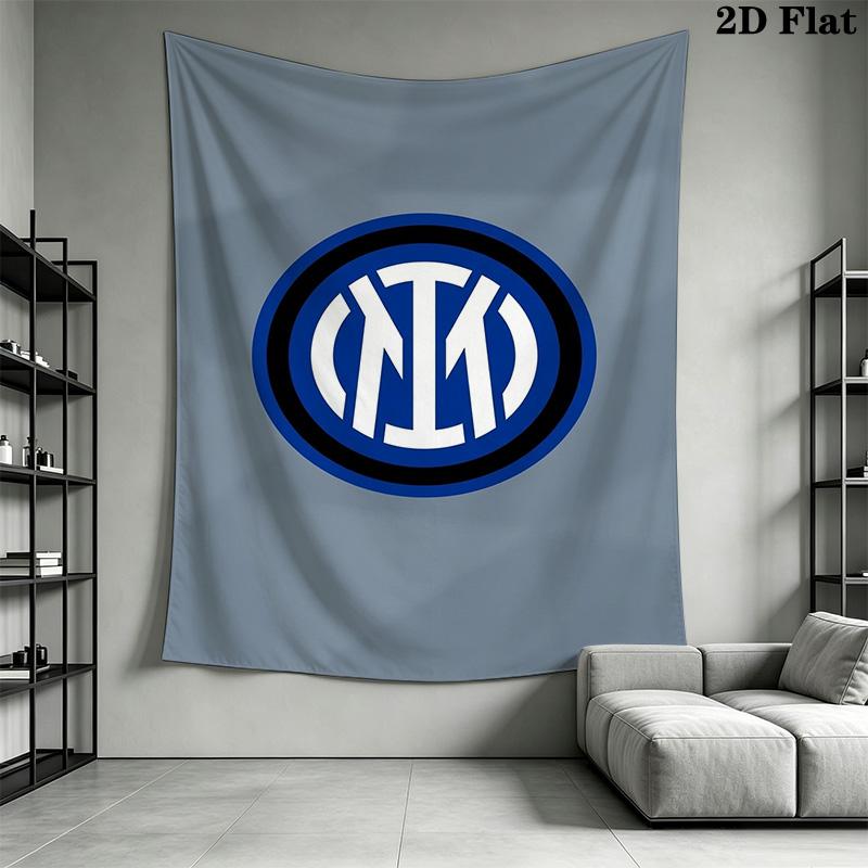 Inter Milan Logo Wallpaper Threepiece Set 1 Duvet Cover 2 Pillowcase Without Core Christmas Birthday Gift Bedding Set Soft And Comfortable