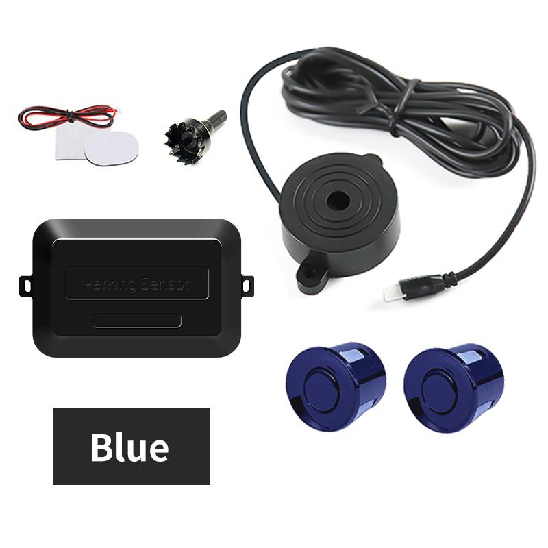 Hippcron Car Parking Sensor Kit 2 Sensors 22mm LED Screen Reverse Radar Sound Alert Indicator System 8 Colors