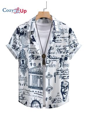 Retro Printed Shirt Men Short Sleeved Shirt for Men Summer Shirt Cool Soft Shirt