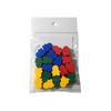 Wooden human figure set of 20 pieces 14x16x10mm (red, blue, green, yellow) | Board games, crafts, educational materials