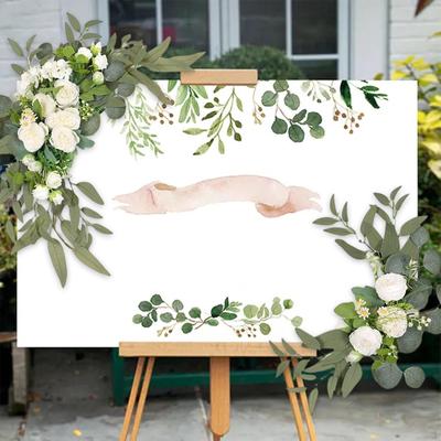 2 Pieces Wedding Arch Flowers Rustic Decorative Handmade Peony Artificial Flower Swag for Front Door