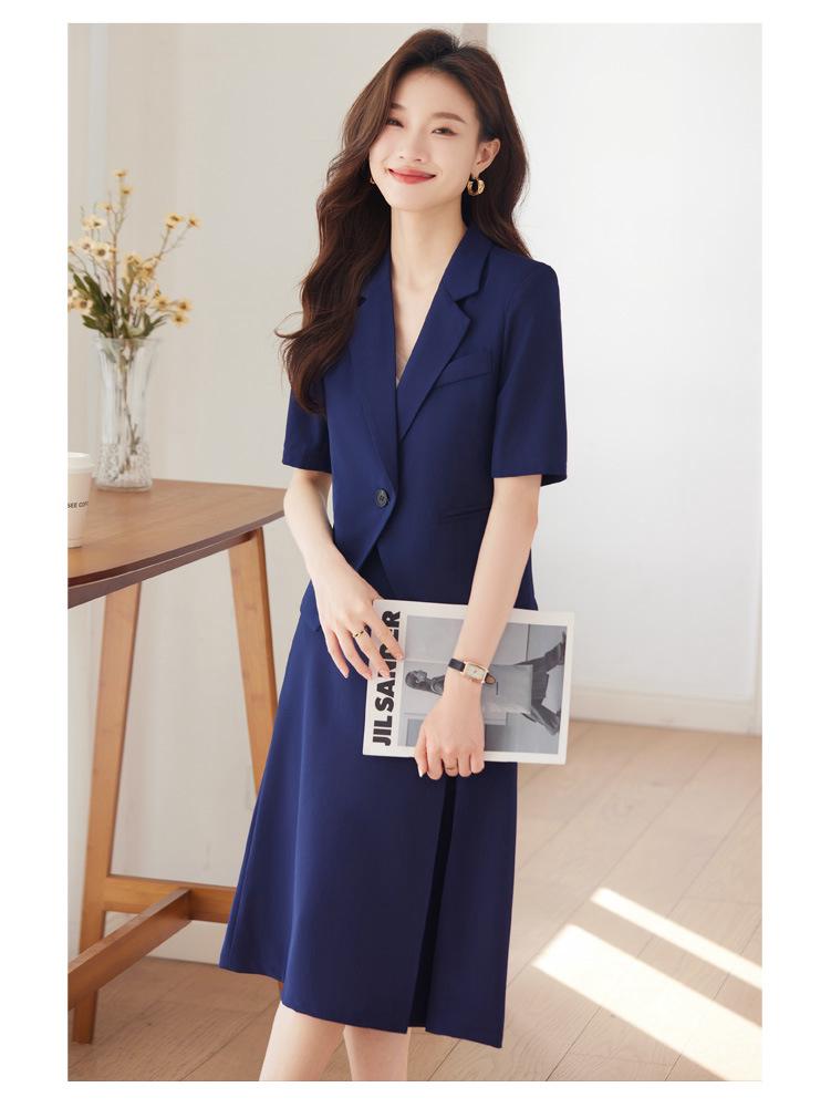 Women's Black Short-Sleeve Slim Fit Summer Blazer