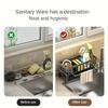 Kitchen Sink Organizer Sponge Holder Dish Cloth Drying Rack with Slanted Drain Tray for Countertop Storage