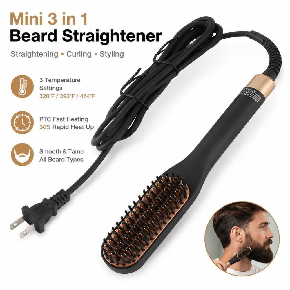 PTC Heating Hair Straightening Brush Tourmaline ceramics Electric Beard Comb  Hair Styling