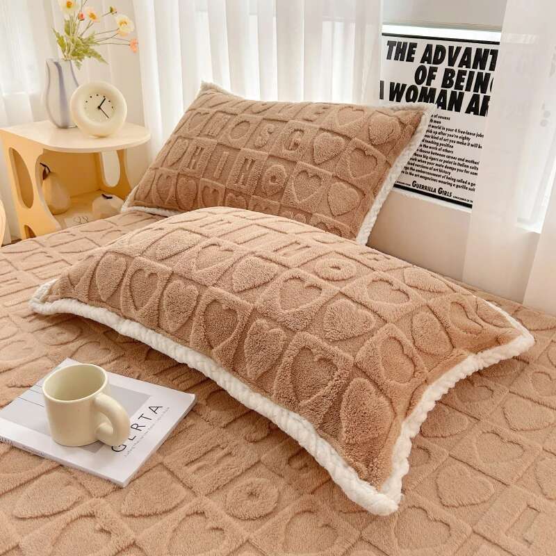 Solstice Velvet Pillowcase Set - 2pcs 48x74cm Winter Funda Almohada, Warm Cushion Cover for Home Bedding