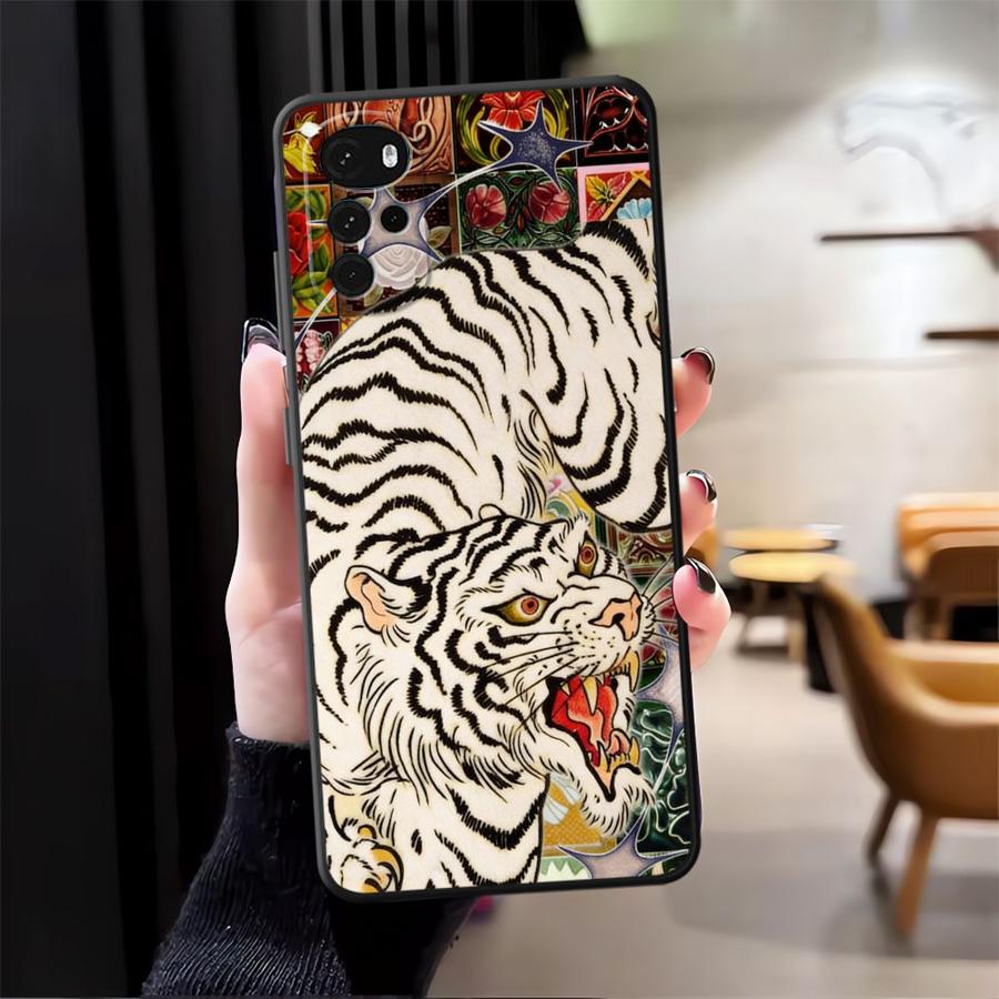 Cool Tiger Leopard Case for Motorola Moto G52 G71 G22 Edge40 G51 G73 Edge 20 Pro 30 Lite G60s G32 G50 G53 G30 Phone Cover