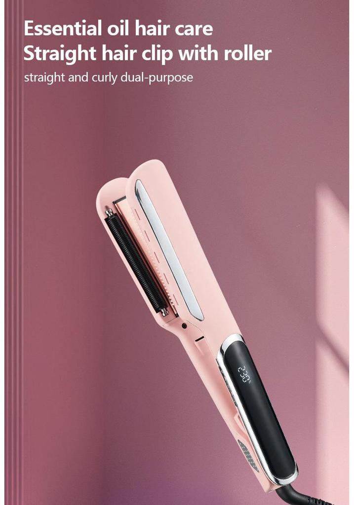 Smart Temperature Control Hair Curler & Straightener with Essential Oil Slot: Natural Curls and Sleek Straight Hair