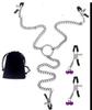 Triple-Bell Nipple Clamps Set for Women's Sensual Play and SM Experience