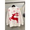 Autumn/Winter Christmas New Year Red Deer Round Neck Sweater Women's Loose Lazy Style Top Versatile Head Knitted Sweater
