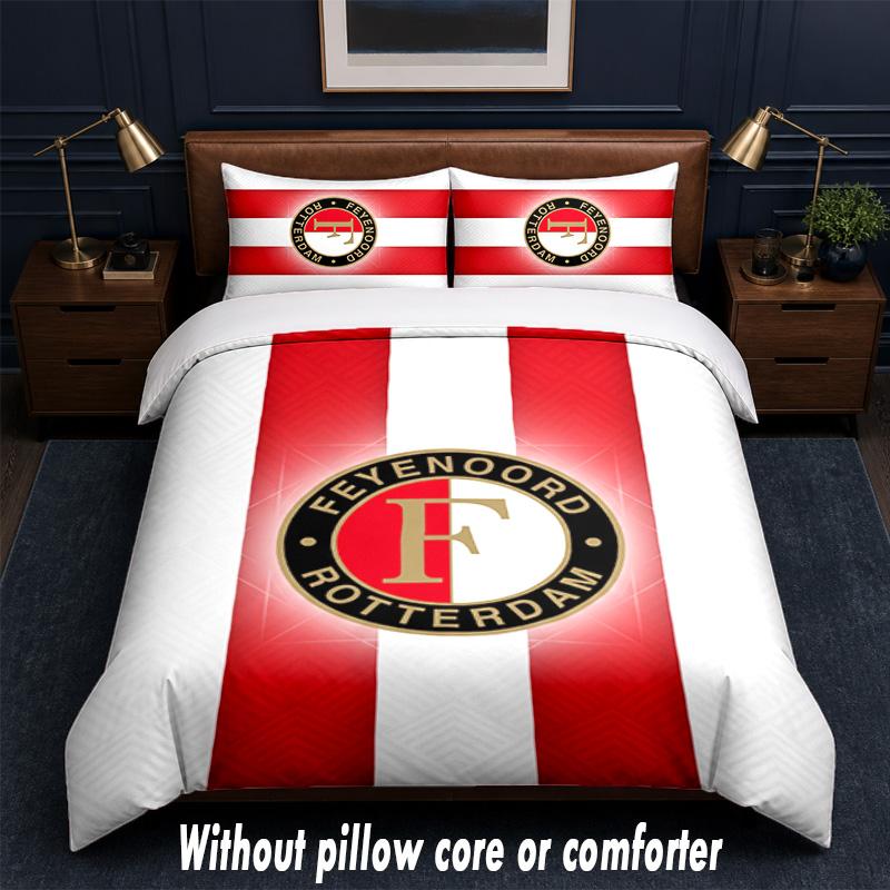Feyenoord Design Bett Bettwäsche Set 1 Bettbezug + 2 Kissenbezüge Weich Atmungsaktiv Haushalt Bettwäsche