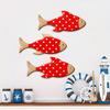 3 Stuks Houten Vissen Nautisch Wanddecor, Rustiek Hangend Tropische Vissen Beeld, Vintage Strand Kust Thema Vissen Muurkunst voor Huisje aan het Meer, Badkamer,