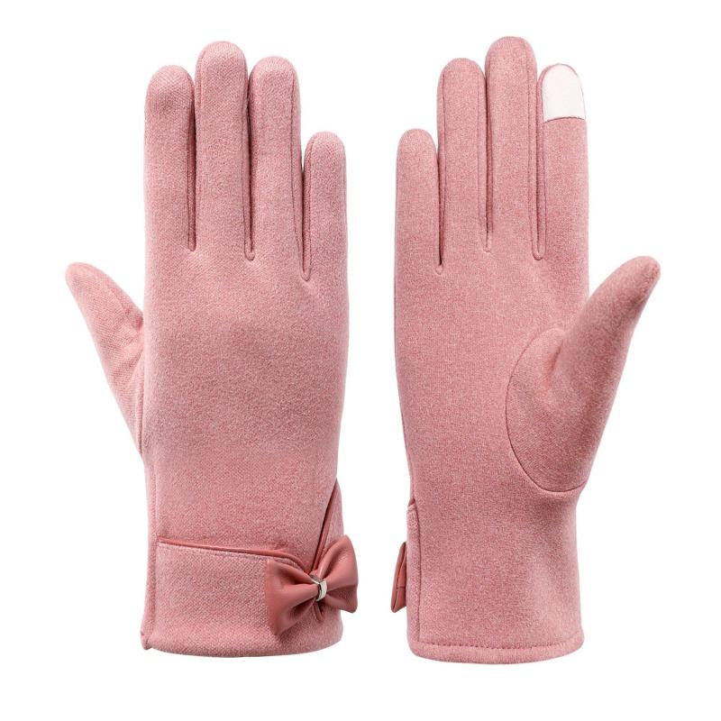 New Fashion Winter Gloves Warm Touch Screen Riding Windproof Internal Plush Warm Elegant Female Glove Women Solid Outdoor Gloves