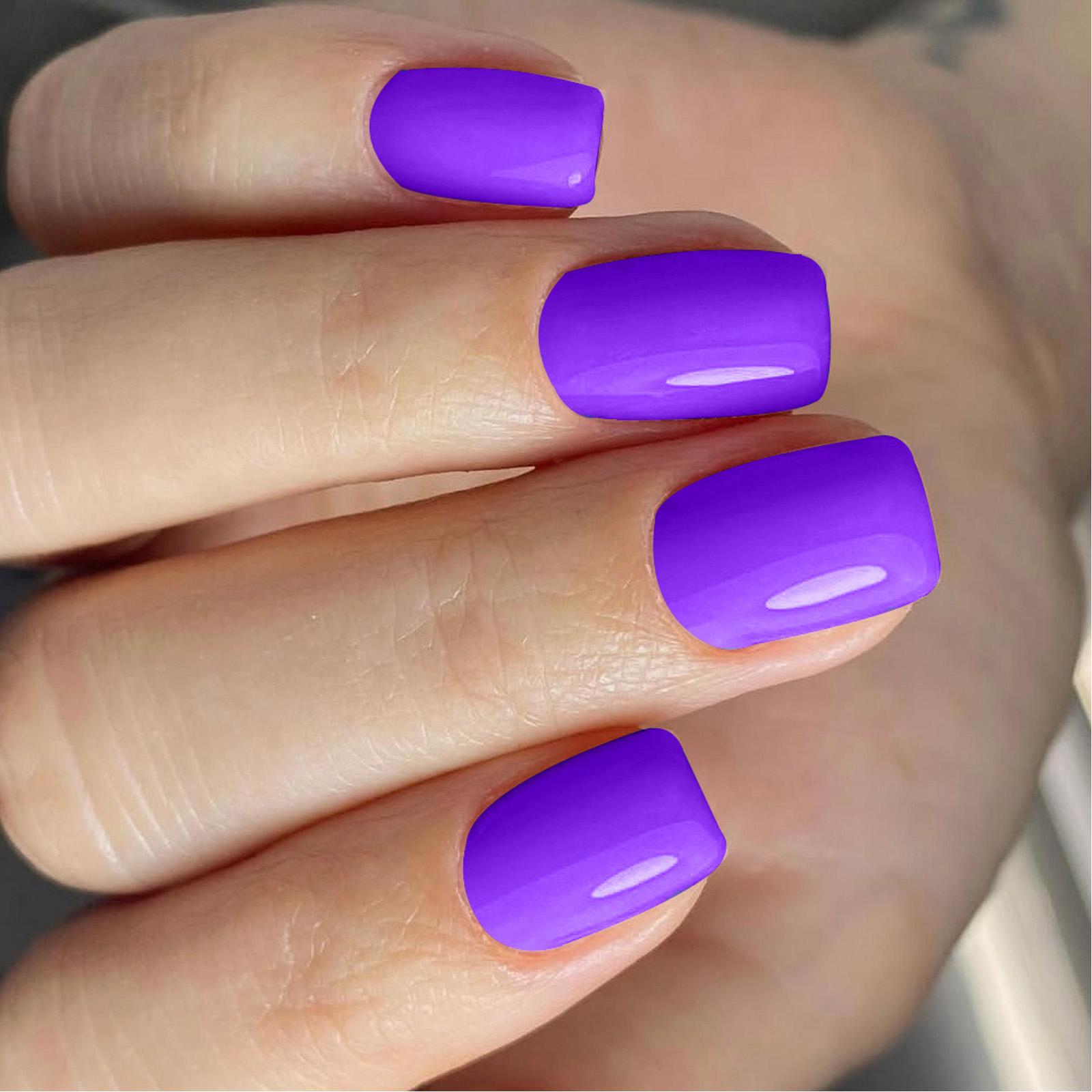 

24 шт. однотонные накладные ногти многоразовые искусственные ногти глянцевые с полным покрытием наклейки для ногтей короткие квадратные накладные ногти