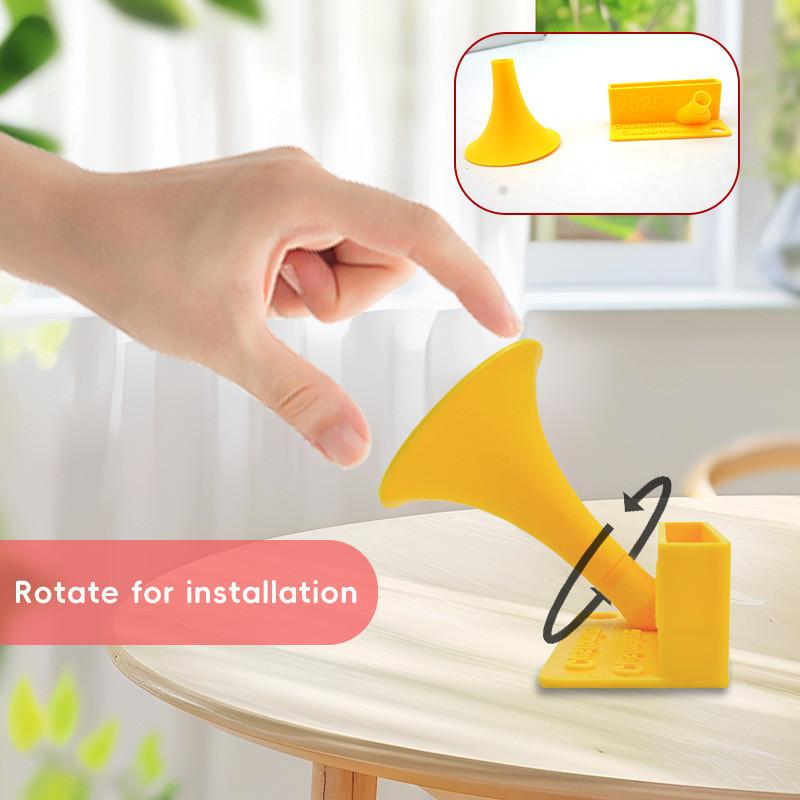 Yellow Plastic Portable Battery Free Speaker Desktop Phone Holder For Music
