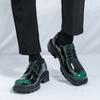 Designer New Fashion Men's Lace Up Thick-soled Height Increasing Derby Shoes Male Moccasins Wedding Prom Homecoming Footwear