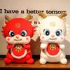 2024 Lucky Dragon Plush Toy Red And White 20cm-55cm Soft And Cuddly Dragon Stuffed Animal