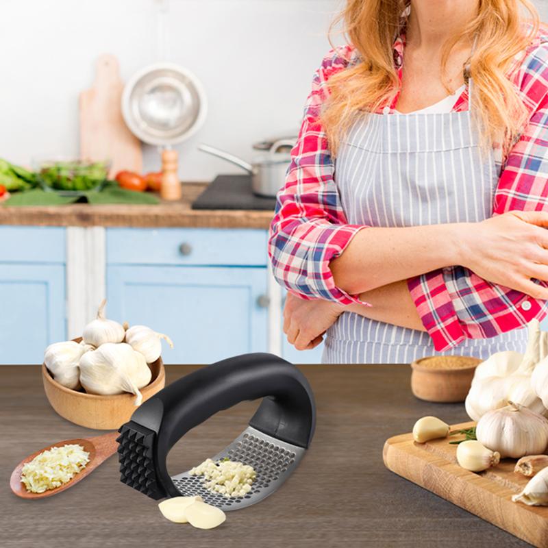 Prensa de Ajo de Acero Inoxidable Herramienta de Cocina Picadora Manual de Ajo con Forma de Anillo