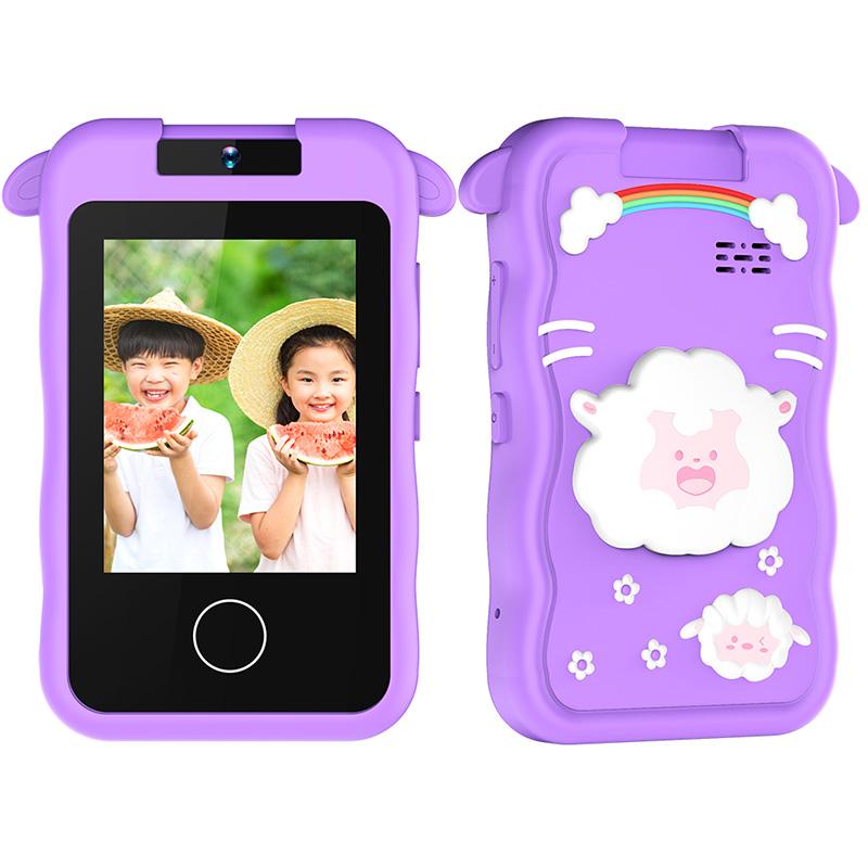 

AC100 Cartoon Pattern 2.8-inch Touch Screen Kids Camera Game Music Alarm Clock HD Video Recorder Purple