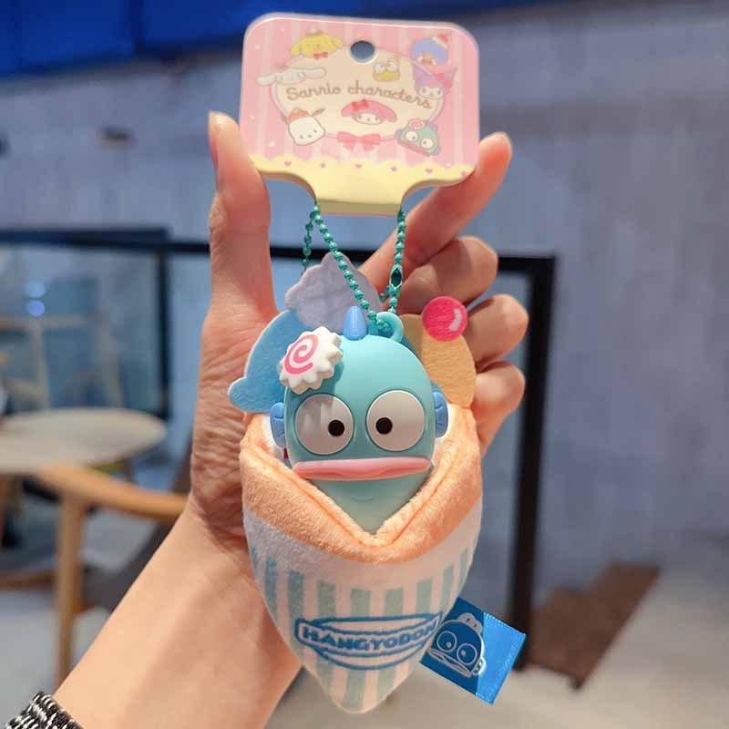 Cute Cartoon Yummy Crepe Plush Keychain Bag Charm Bag Pendant