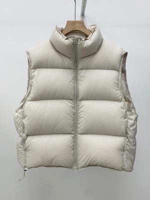 95 White Duck Down Women's Stand Collar Sleeveless Vest, Autumn/Winter Loose Korean Style Thickened Warm Outerwear.