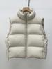 95 White Duck Down Women's Stand Collar Sleeveless Vest, Autumn/Winter Loose Korean Style Thickened Warm Outerwear.