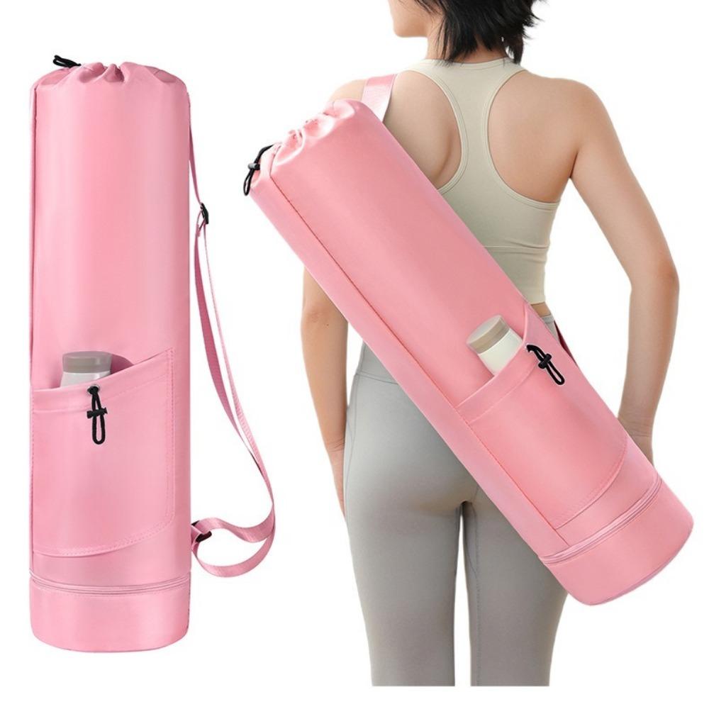 Waterproof Yoga Mat Storage Bag Adjustable Strap Gym Yoga Bag Lightweight Fitness Mat Carrier Yoga розовый