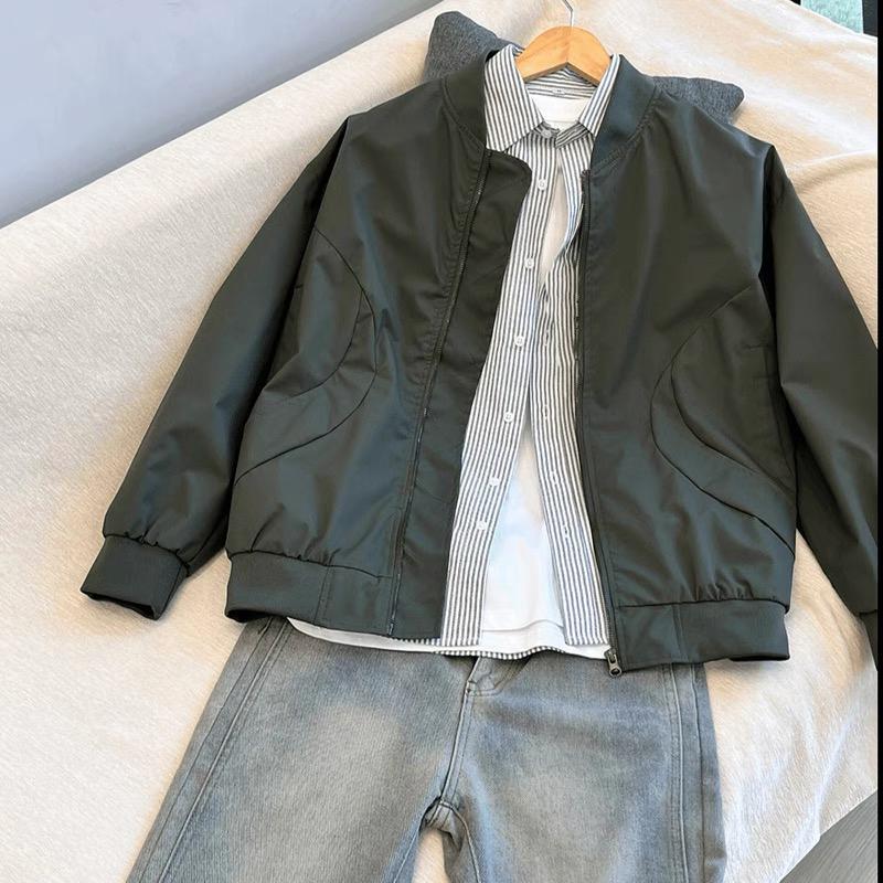 New Solid Color Simple Fashion Trendy Jacket Youth Fashion Hong Kong Style