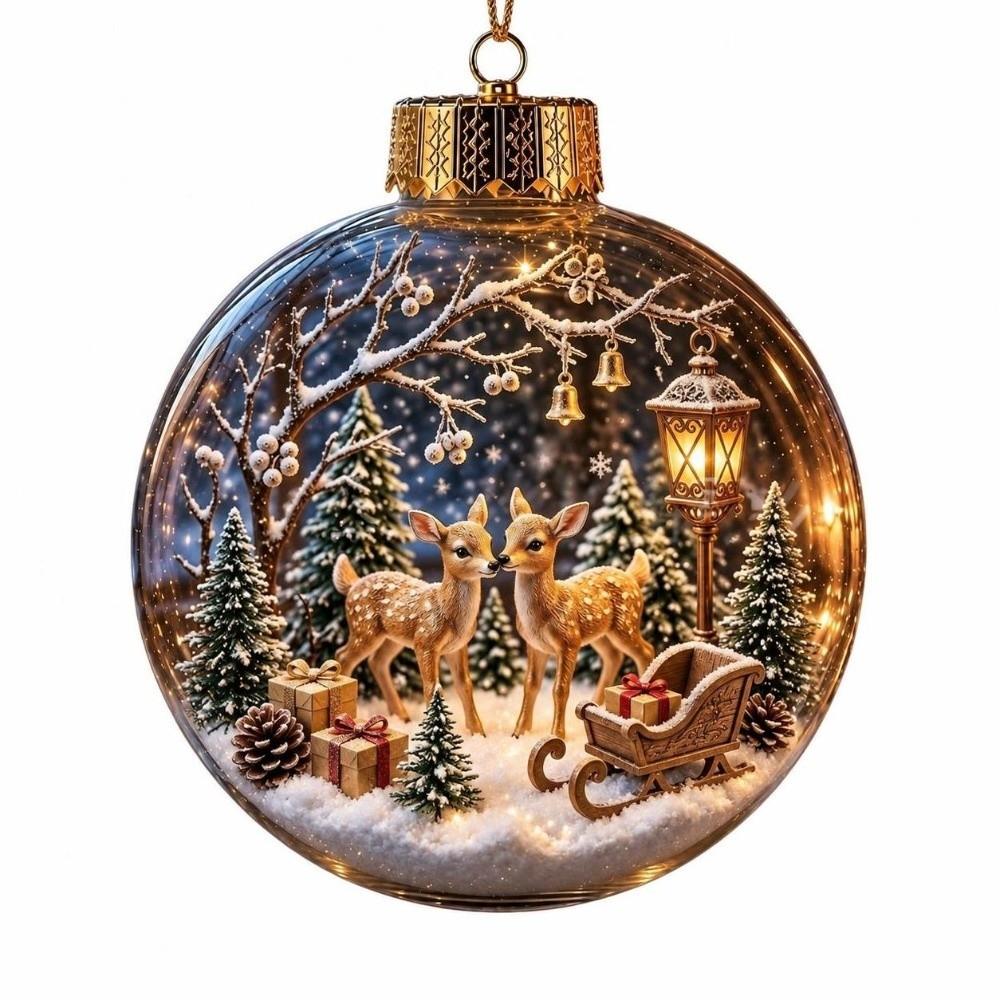Acryl-Weihnachtskugel-Schmuck Transparenter Schneemann Kristallkugel Weihnachten Hängedekoration