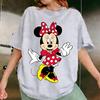 T-shirt da donna Minnie Mouse Cartone Animato Estate 2026 Casual Cotone Manica Corta Top Grafica Disney Stampa Oversize Streetwear