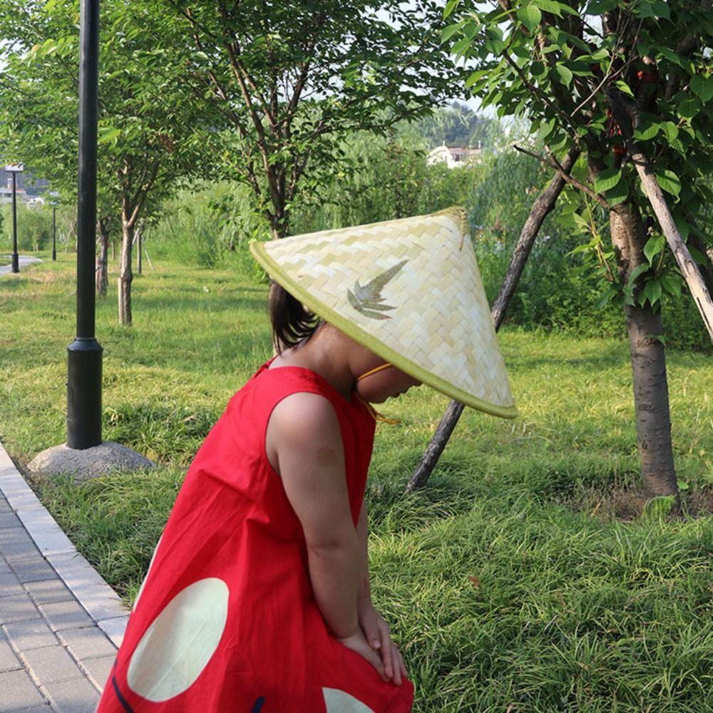 Sunscreen Natural Bamboo Hats Adjustable Mexican Dance Hat Party Sun Hats  Children Kids Outdoor
