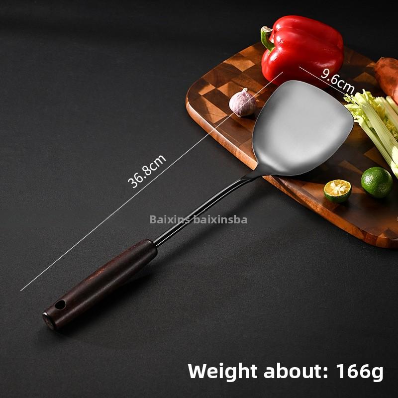 304 Stainless Steel Spatula Household Wooden Handle Utensils High Temperature Colander Shovel Kitchen Utensils Set Spoon Kitchen Utensils