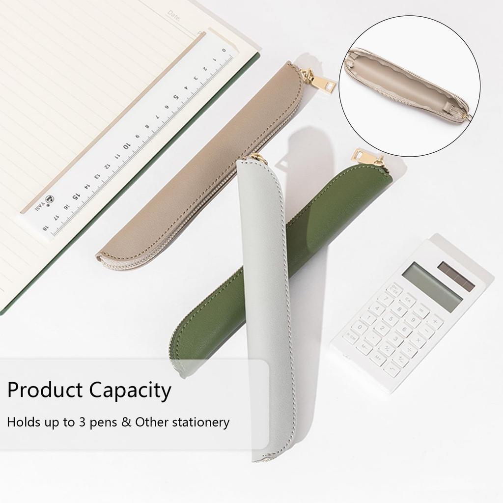 YONBEN Pure Color Simple Mini Pencil Case Polyurethane (Green, (PU))