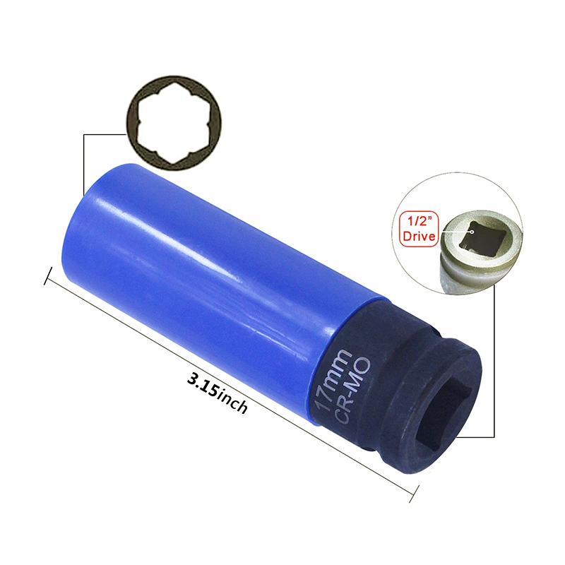 Chiave a Bussola Universale da 17mm per la Rimozione di Dadi Ruota con Blocco per Auto Serie Mercedes Benz Strumenti di Riparazione Auto