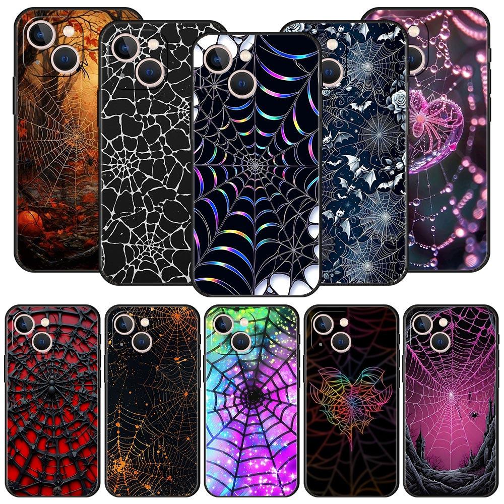 Spider Web Phone Case Cover for iPhone 17 16 15 14 13 12 11 Pro Max 17 Air Plus Shockproof Soft TPU Shell Fundas Capas Coque Bag